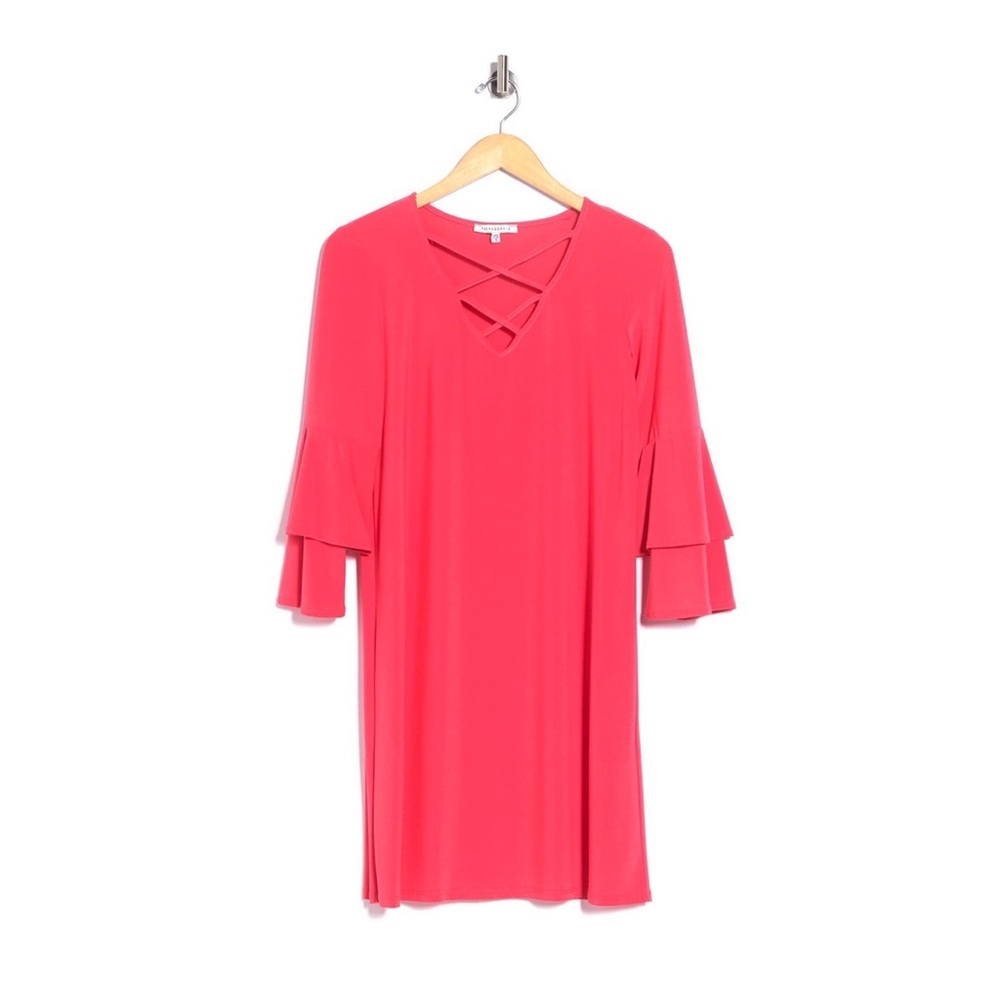 TASH + SOPHIE
Flounced Jersey Dress In Coral